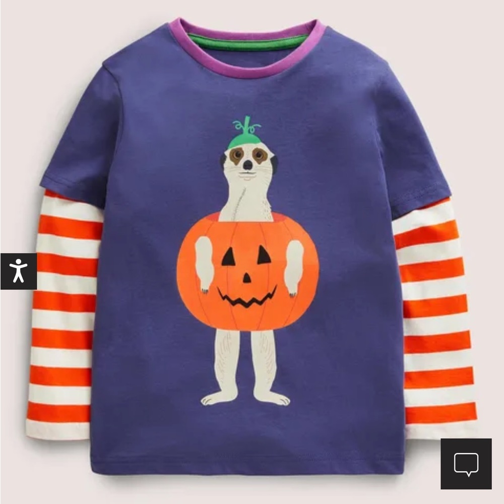 NWT Mini Boden Meerkat Double Layer T-shirt 🎃 👻